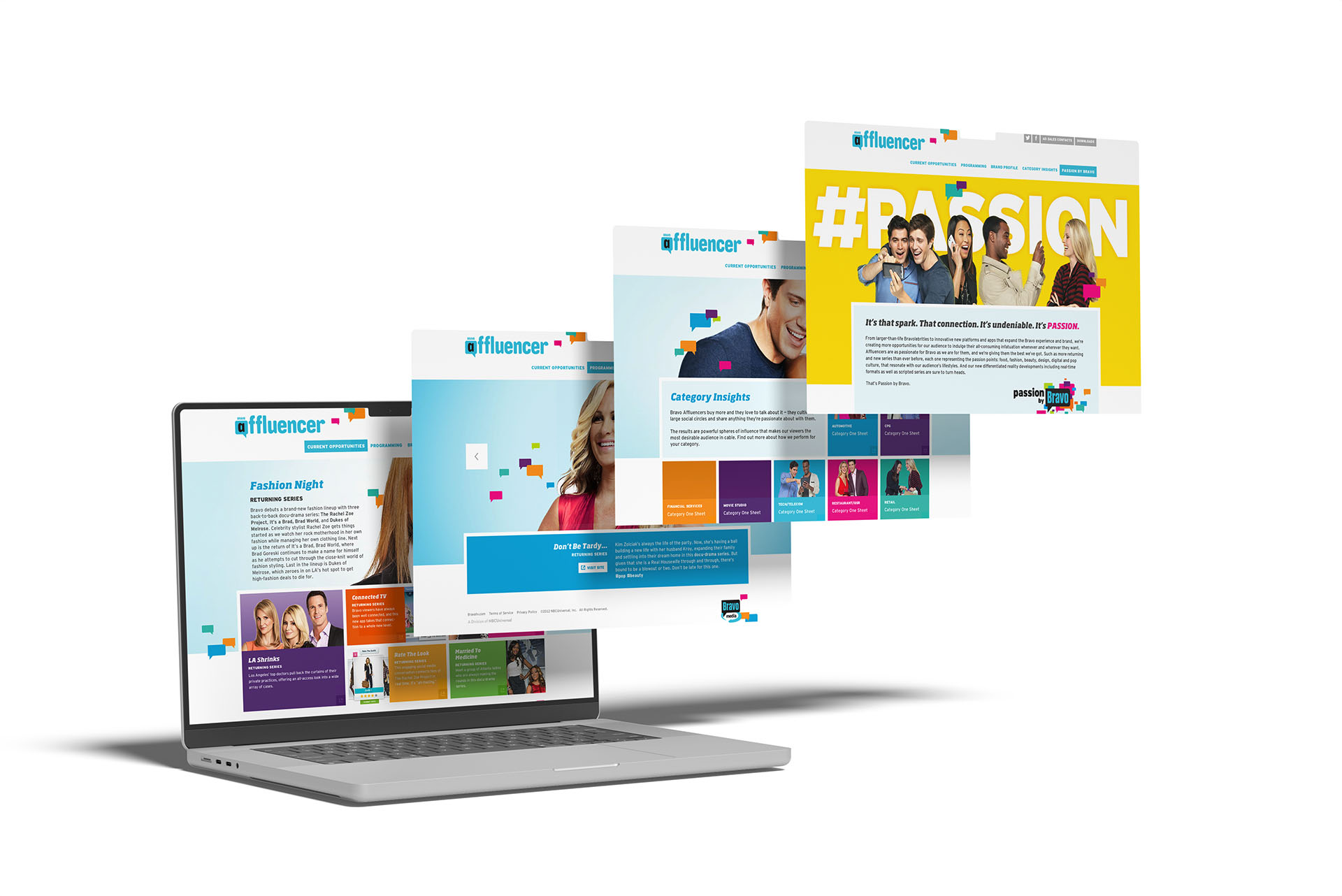 Bravo TV streaming, print upfront advertising design